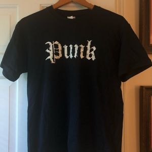 Graphic T-shirt with “Punk” in gothic script